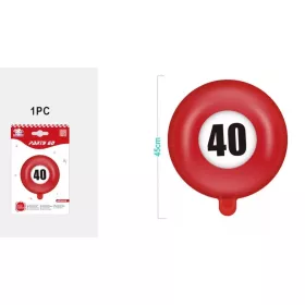 40-es szám fólia lufi 45 cm – születésnapi dekoráció