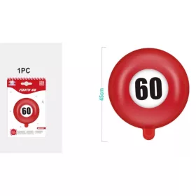 60-as szám fólia lufi 45 cm – születésnapi dekoráció