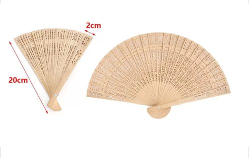 Fa legyező 20x2 cm – természetes, dekoratív kézi legyező