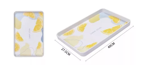 Citrommintás műanyag tálca 40 × 27,5 cm – modern kínálótálca