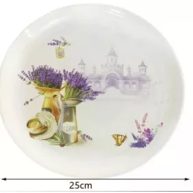Műanyag tálca kerek levendulás 25cm
