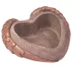 Cement kaspó, szív forma szürke-arany  18,5x18,5x7,5cm