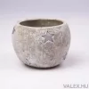 Cement kaspó,ezüst csillagos 12,5x12,5x10cm