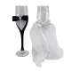 Esküvői pohár szett 2db fehér/fekete