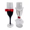 Esküvői pohár szett 2db fehér/fekete/piros