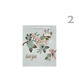   Ajándéktasak Love you virágos pasztel közép 18x10x23cm 2.