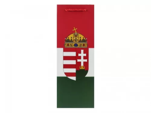Ajándék tasak italos  címer 12x5x10x34cm