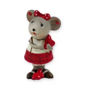 Egér figura lány szívvel 8cm