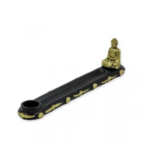 Buddha füstölőtartó arany-fekete – 22 cm