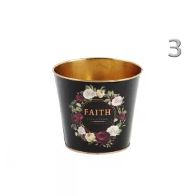 Kaspó fekete rózsás 13cm FAITH 3