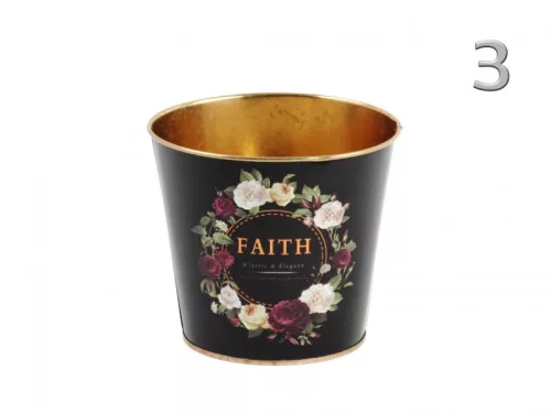 Kaspó fekete rózsás 13cm FAITH 3