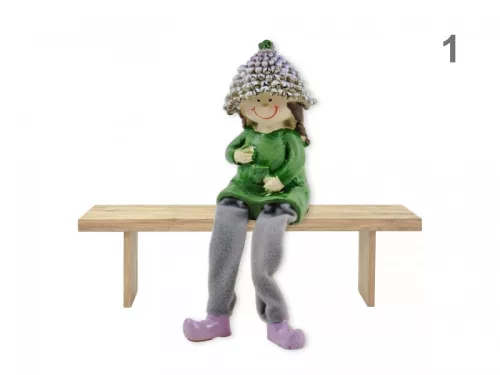 Lógólábú levendula figura lány 9cm  polirezin
