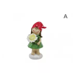 Virágos lány gyerek álló 9cm  polirezin