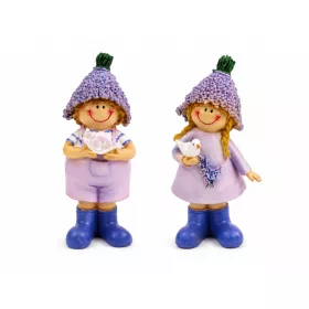  Levendula figura lány vagy fiú állattal 16 cm válaszható/db