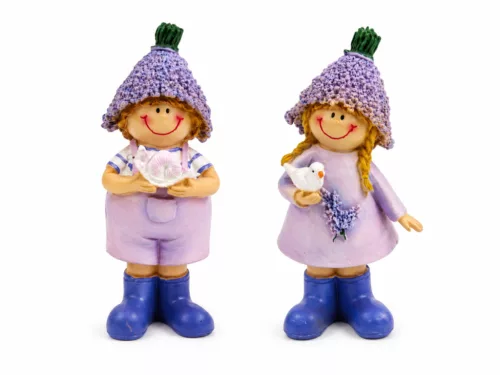 Levendula figura lány vagy fiú állattal 16 cm válaszható/db