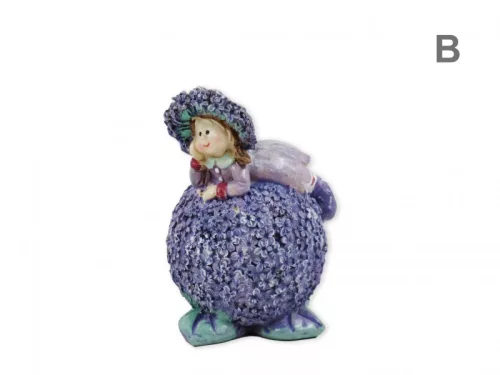 Levendula figura lány fekvő 11cm polirezin
