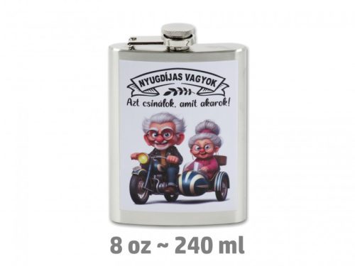 Flaska Nyugdíjas vagyok motoros 240 ml 10x3x17 cm 