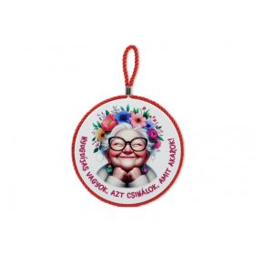   Edényalátét „Nyugdíjas vagyok” női mintával 17x19 cm