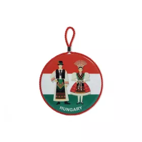 Edényalátét Hungary népviseletes mintával 17x19 cm