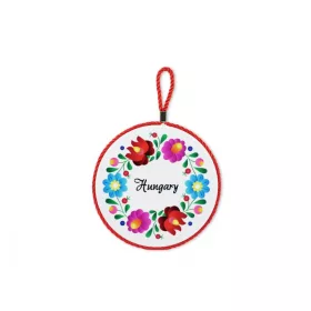   Edényalátét Hungary kerek kalocsai virágmintával 17x19 cm