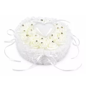 Esküvői rózsás gyűrűtartó 18cm