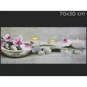 Viágító falikép pink orchideás 70x30cm 5 leddel