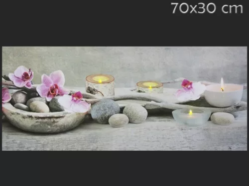 Viágító falikép pink orchideás 70x30cm 5 leddel