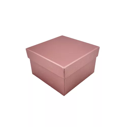 Ajándék doboz kicsi metál mályva kocka 9x9x5,5cm