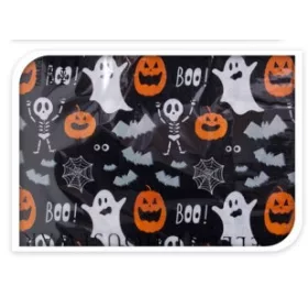   Halloween asztalterítő – szellemes és csontvázas minta  130x180 cm