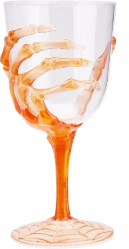 Csontvázas borospohár narancssárga – 350 ml
