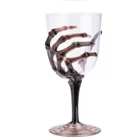 Csontvázas borospohár fekete – 350 ml
