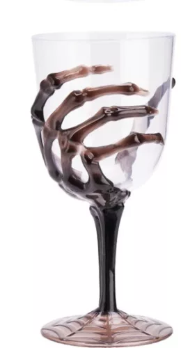 Csontvázas borospohár fekete – 350 ml
