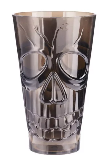 Pohár műanyag koponya mintás 550 ml füstszürke 