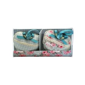   Illatosító párna szív alakú textil 8cm kék rózsa 2db/cs