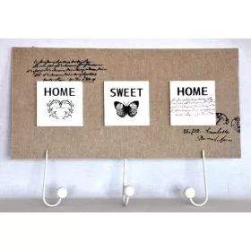 Faliakasztó "Home Sweet Home" fa 50*33 natúr-krém