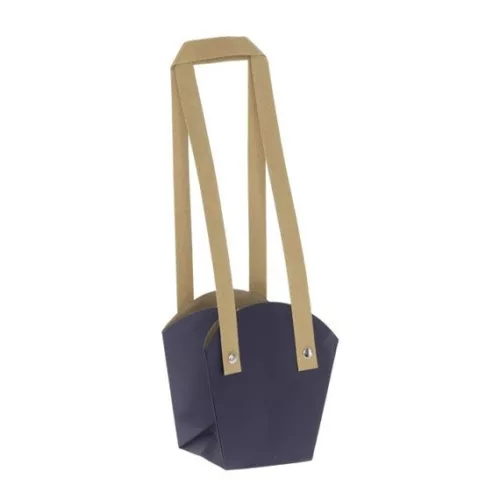 Tasak cserepes virághoz füllel sötétkék 16,5x11,5x18,5cm