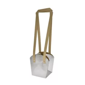Tasak cserepes virághoz füllel ezüst 16,5x11,5x18,5cm