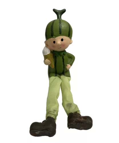 Gyerek lógólábú dinnye sapis fiú/lány 16cm zöld