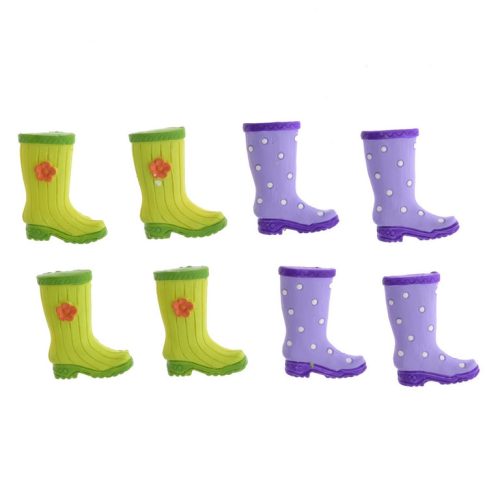 Gumicsizma ragasztós lila/zöld 8db
