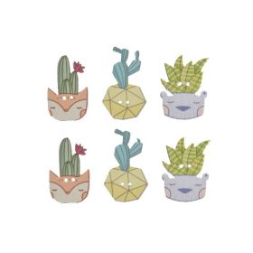 Kaktusz kaspóban öntapadós zöld 2x3cm 6db/cs