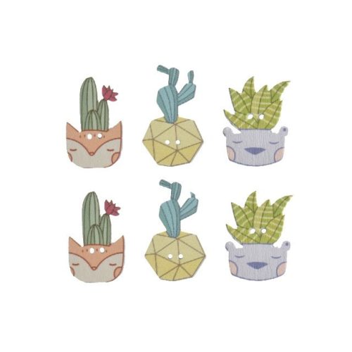 Kaktusz kaspóban öntapadós zöld 2x3cm 6db/cs