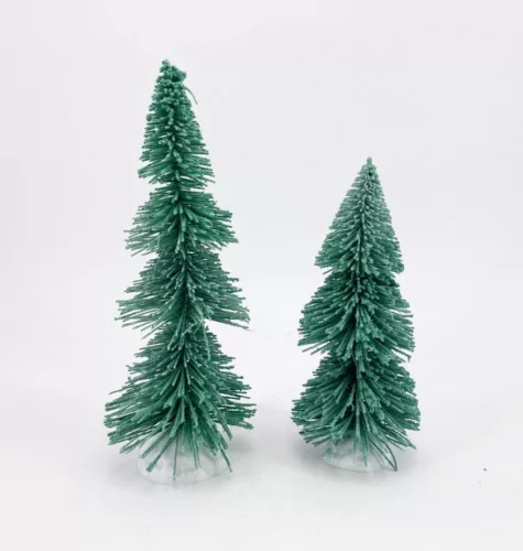 Fenyő dekoráció műanyag 20cm + 14,5cm hamvas zöld 2db/cs