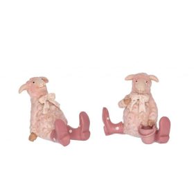   Bárány csizmában ülő 6,5x3x6cm rózsaszín 2 féle választható