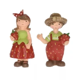   Gyerek fiú vagy lány eper ruhában álló 4,5x4,5x13cm piros ,zöld
