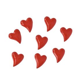 Szív öntapadós 2,9x2,6x0,8 - piros 8db/cs