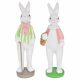 Nyúl bottal kosárral álló  4x4,6x14,1 cm zöld,rózsaszín 2féle