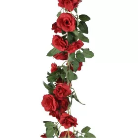 Élethű selyemvirág rózsa girland 168 cm piros