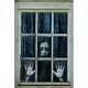Ablakdekor Halloween női alak textil 80x120 cm bézs, fekete