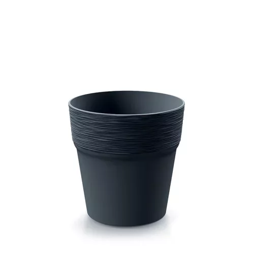 Virágcserép   147x148mm - antracit- FURU ROUND