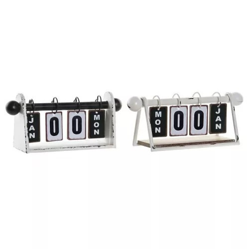 Naptár fém 28,5x10x13,5cm fehér